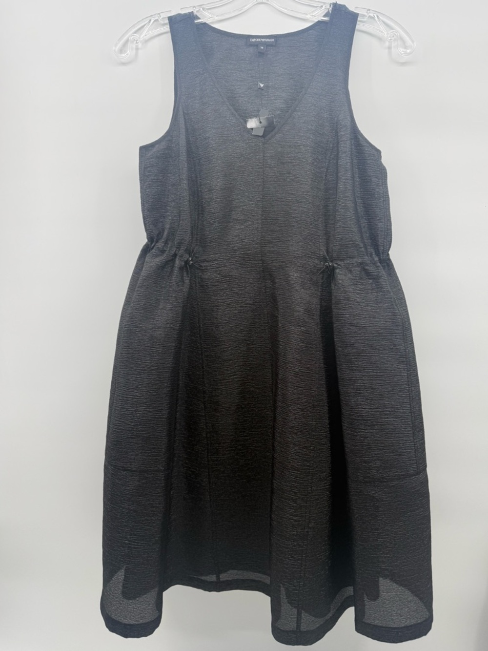 NWT Emporio armani textured lightweight cinch waist detail lined dress size 38